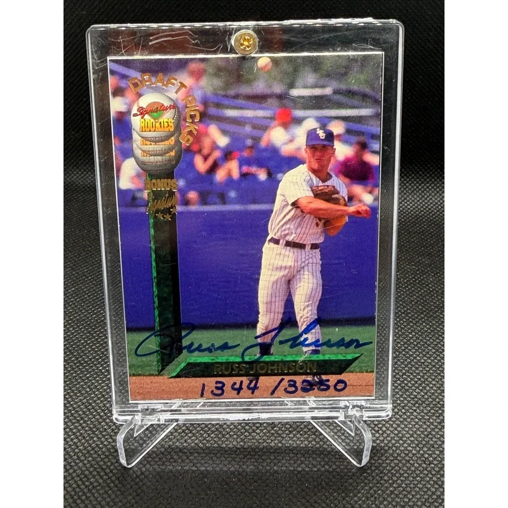 1994 Signature Rookies Russ Johnson LSU Auto Card 1344/3350 Houston Draft Pick
